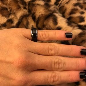Domed Sterling Silver Black Onyx Pinky Ring